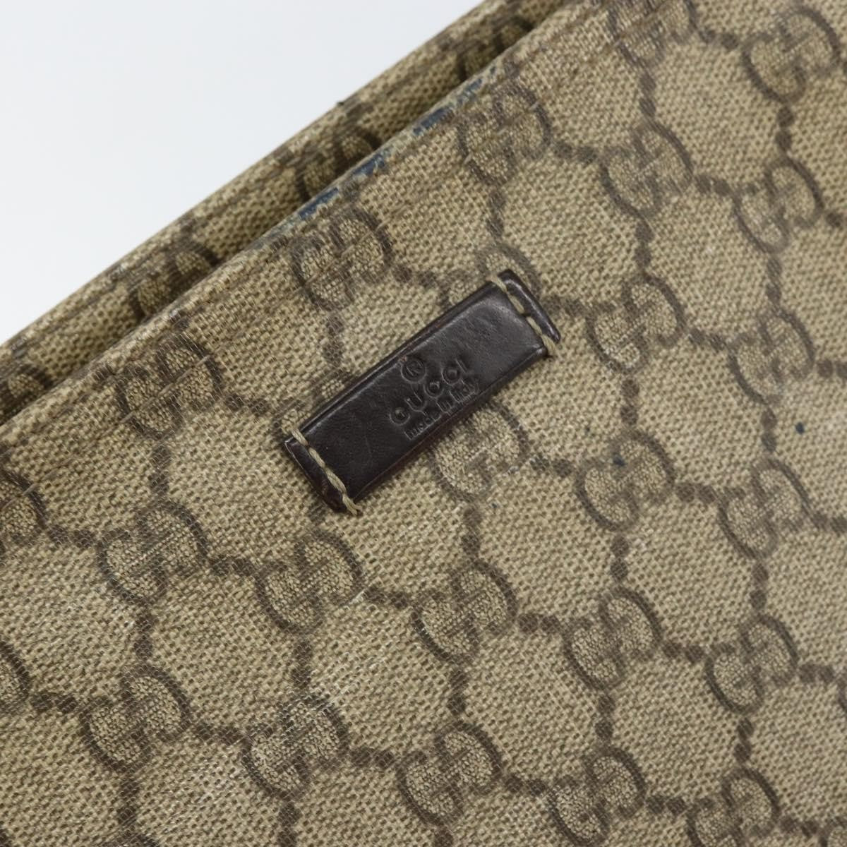 Gucci Zip Top Messenger Bag GG Coated Canvas, BEIGE, PVC, Shoulder bag