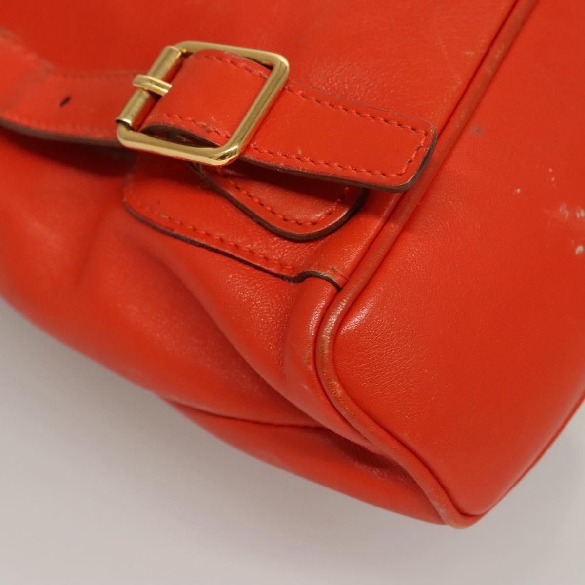 Gucci Vintage Bamboo Backpack Leather, ORANGE, LEATHER, Backpack