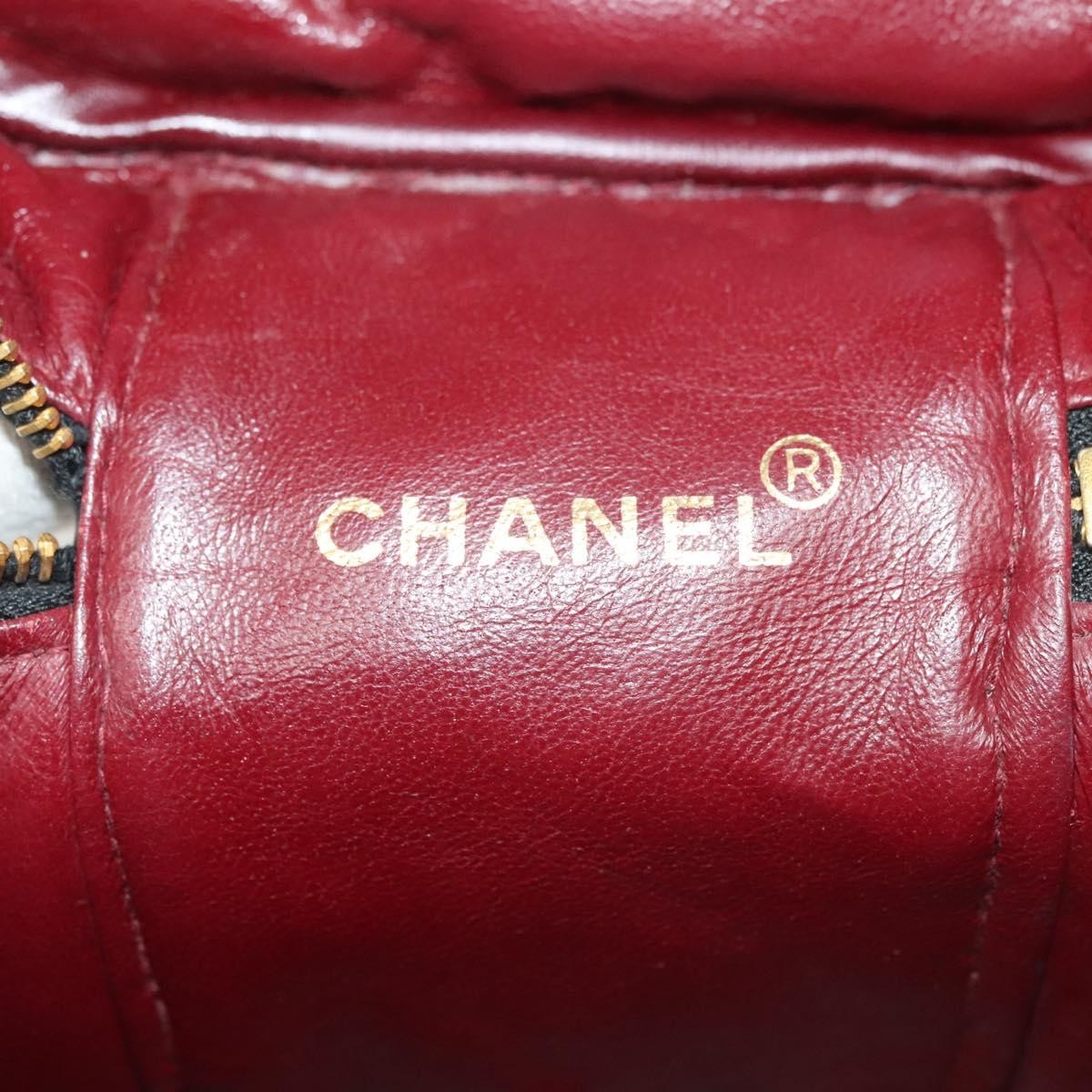 Chanel Vintage Cosmetic Case Quilted Lambskin, BLACK, LEATHER, Clutche & pouche