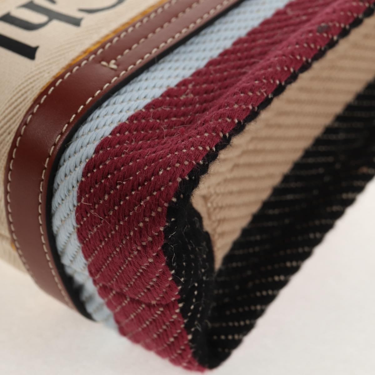 Chloe Woody Tote Canvas with Leather, MULTICOLOUR, CANVAS, Tote bag