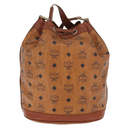 MCM Visetos Shoulder bag Canvas and Leather, BROWN, CANVAS, Shoulder bag