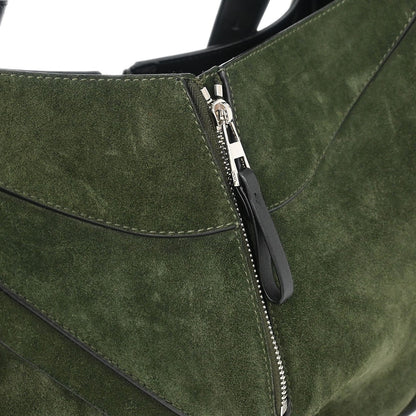 Loewe Hammock Bag Leather and Suede, GREEN, SUEDE, Handbag