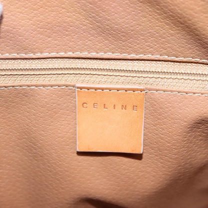 Celine Vintage Macadam Handbag Canvas and Leather, BEIGE, CANVAS, Handbag