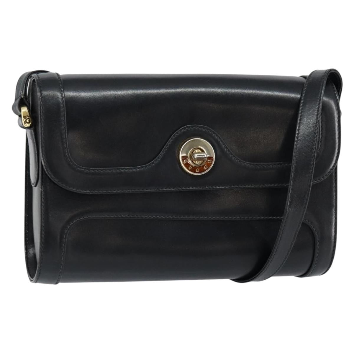 Gucci Vintage Shoulder Bag Leather, BLACK, LEATHER, Shoulder bag
