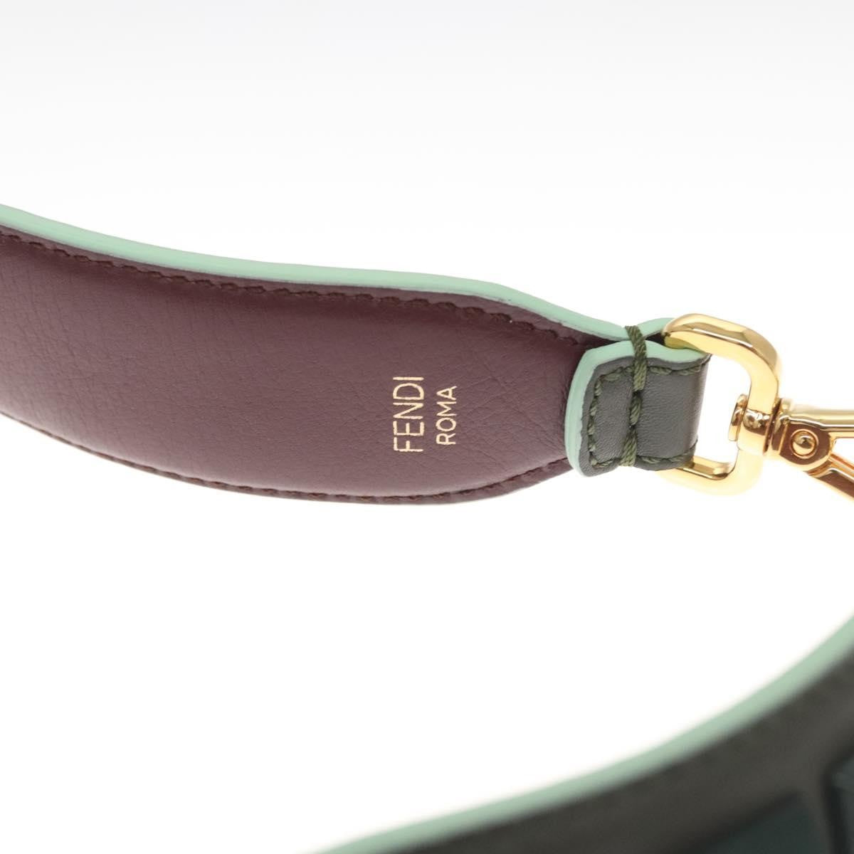 Fendi Strap You Shoulder Strap Leather, GREEN, LEATHER, Straps