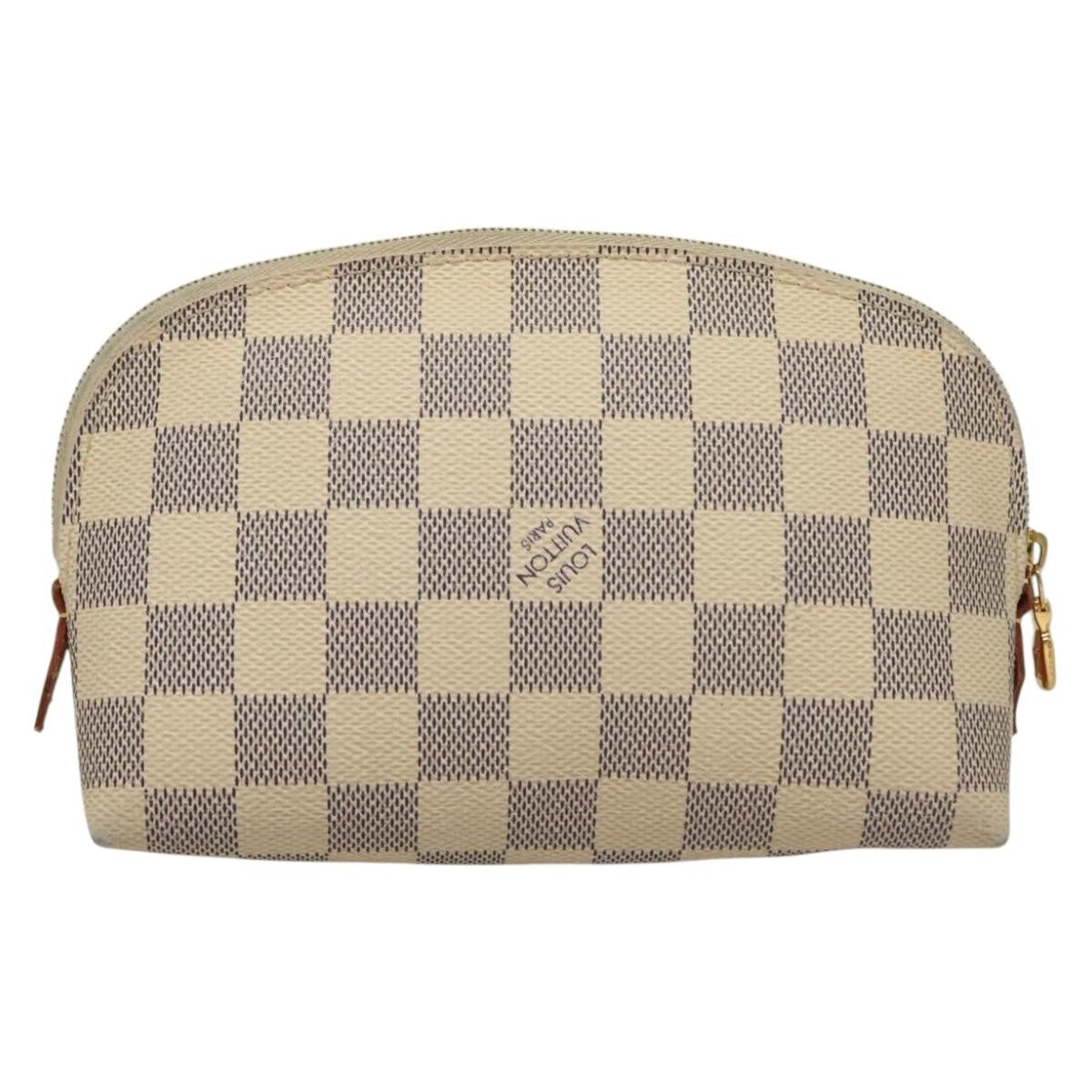 Louis Vuitton Cosmetic Pouch Damier, WHITE, CANVAS, Toiletry Case