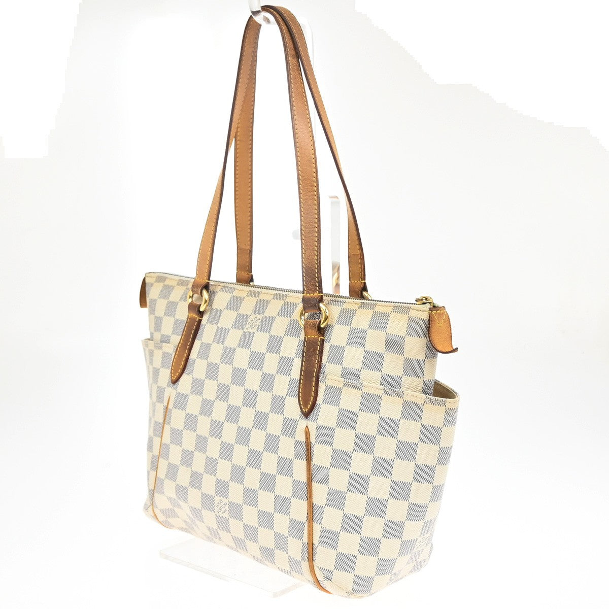 Louis Vuitton Totally Handbag Damier, WHITE, CANVAS, Shoulder bag