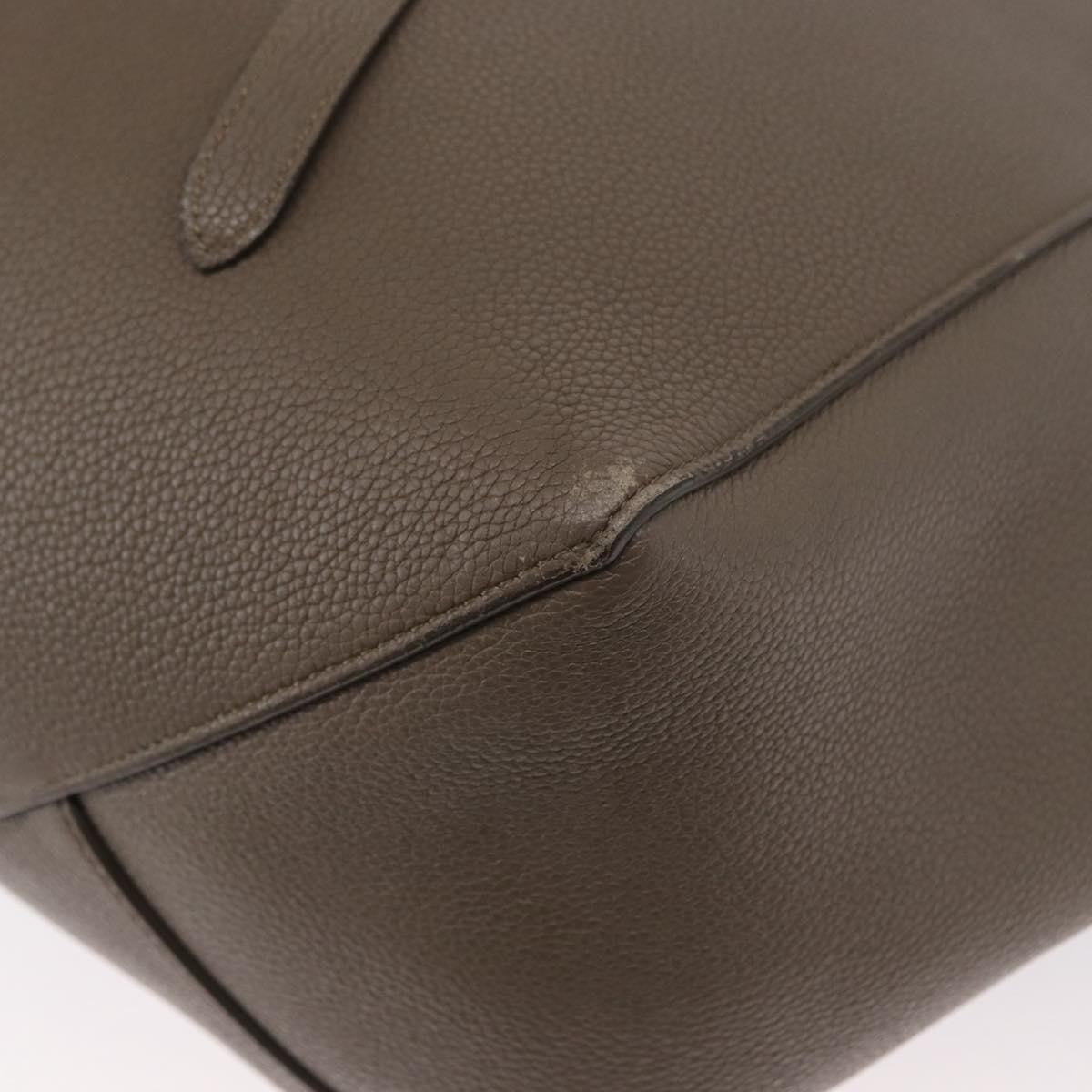 Celine Phantom Tie Cabas Tote Leather, GRAY, LEATHER, Tote bag