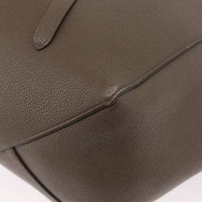 Celine Phantom Tie Cabas Tote Leather, GRAY, LEATHER, Tote bag