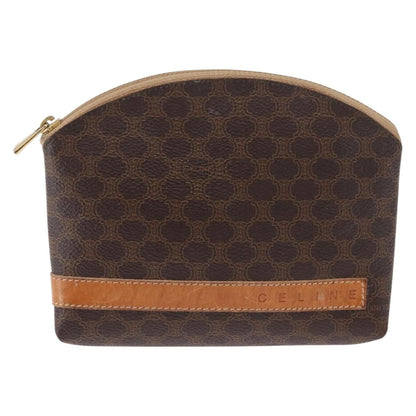 Celine Macadam Pochette Canvas and Leather, BROWN, CANVAS, Clutche & pouche