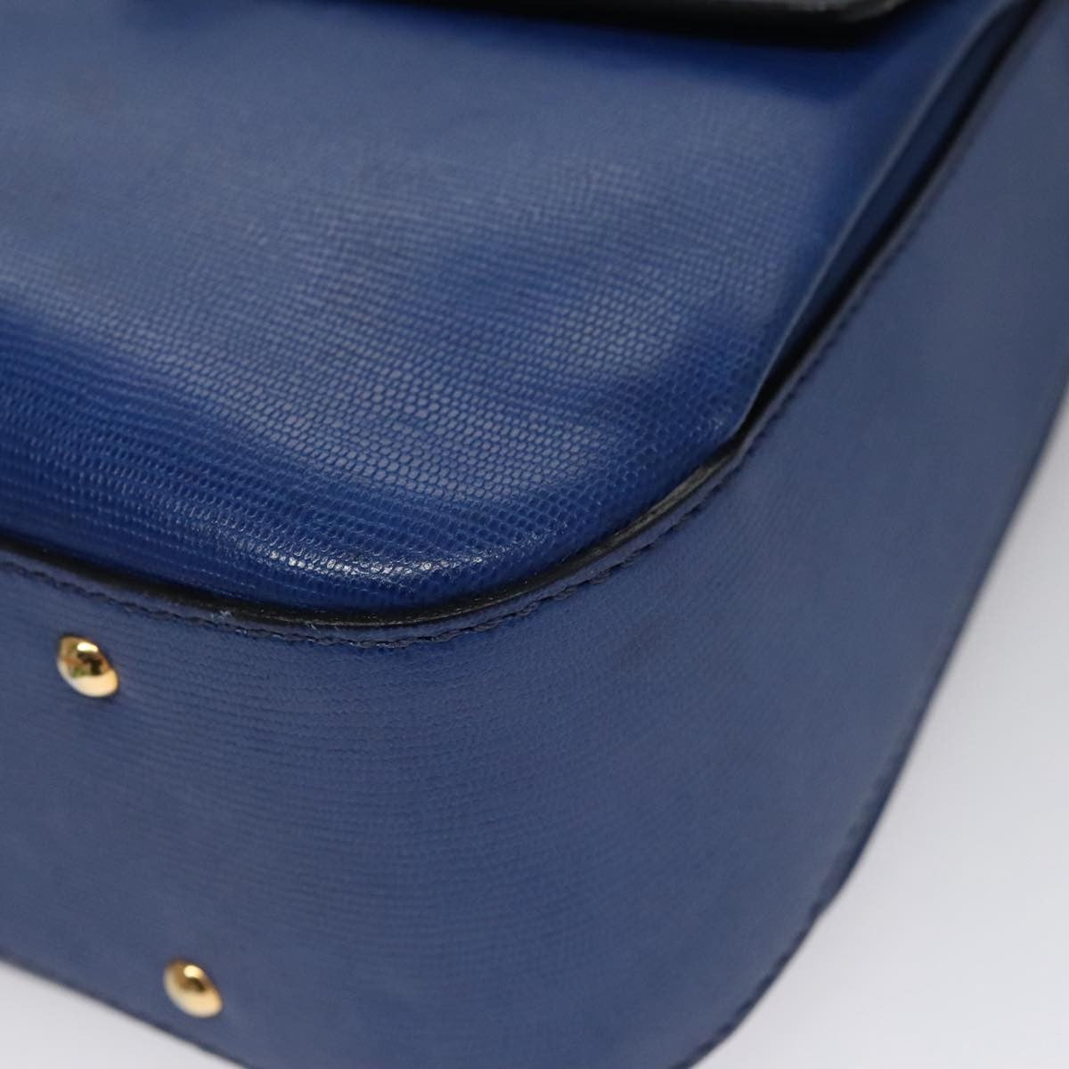Celine Vintage turn lock shoulder bag Leather, BLUE, LEATHER, Handbag