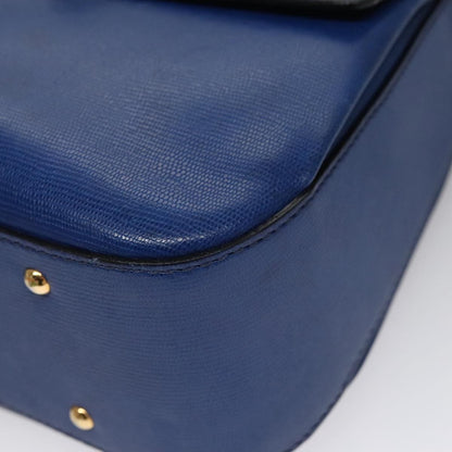 Celine Vintage turn lock shoulder bag Leather, BLUE, LEATHER, Handbag