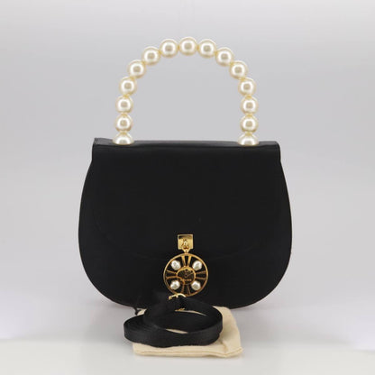 Celine Handbag Satin, BLACK, SATIN, Handbag