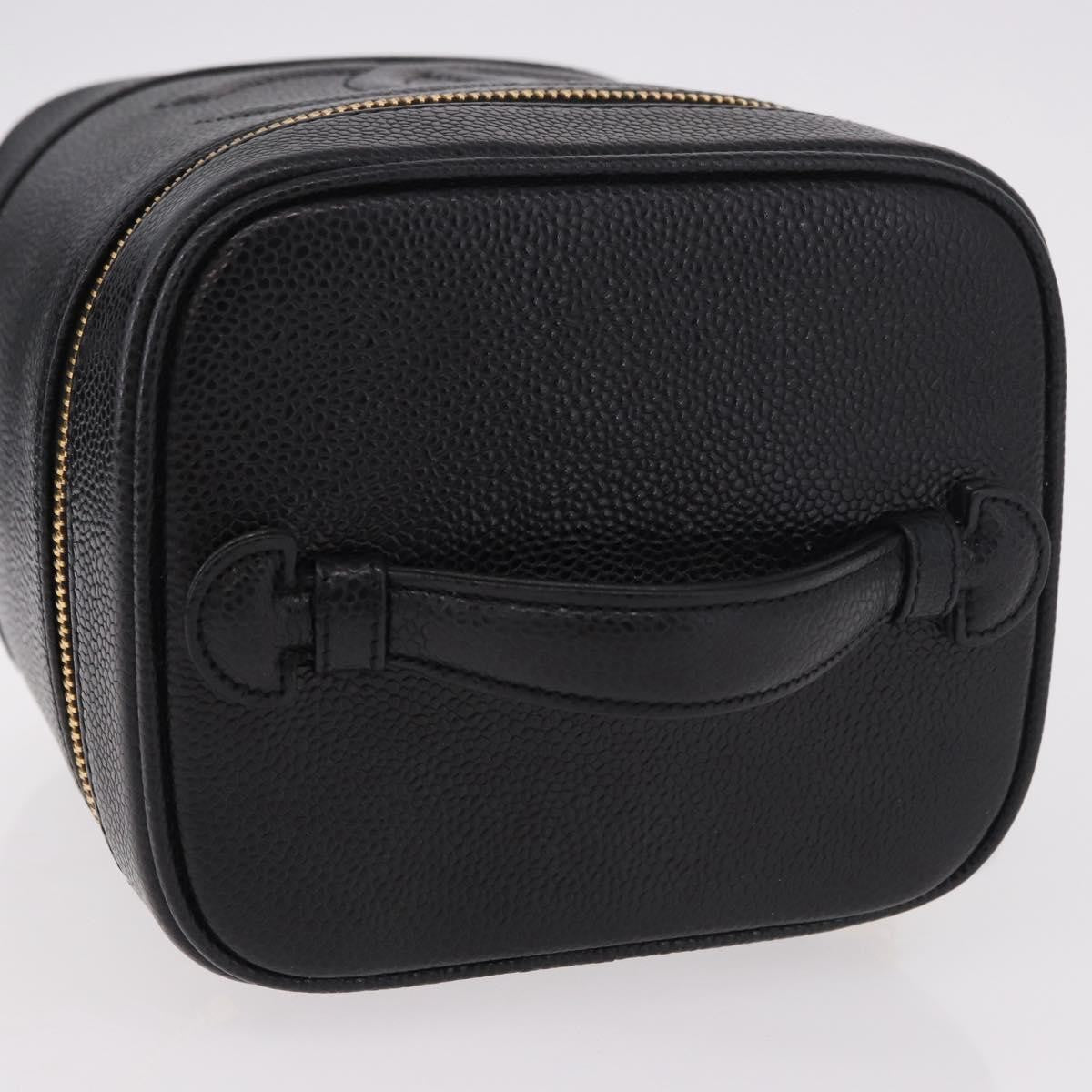 Chanel Vintage Timeless Cosmetic Case Caviar, Black, Leather, Handbag