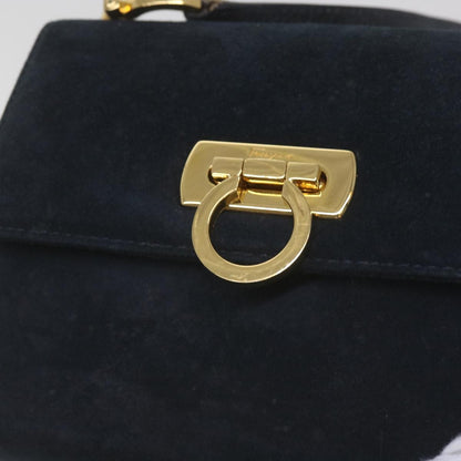 Salvatore Ferragamo Gancini Shoulder Bag Suede, BLACK, SUEDE, Shoulder bag