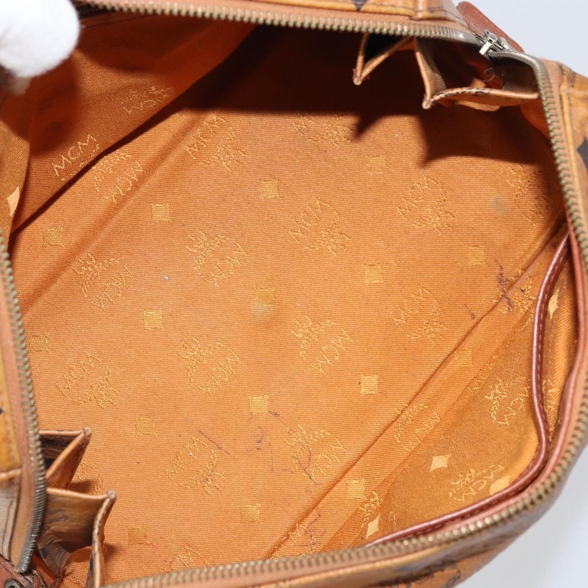 MCM Visetos Handbag Canvas and Leather, BROWN, CANVAS, Handbag