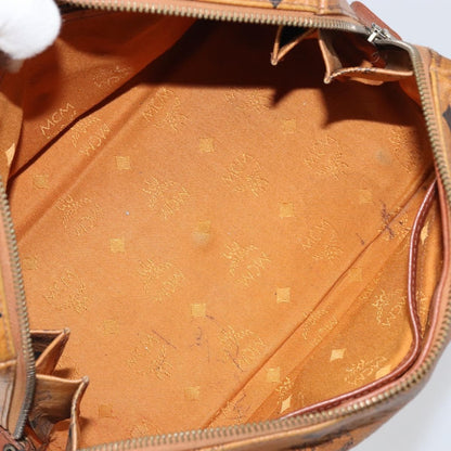 MCM Visetos Handbag Canvas and Leather, BROWN, CANVAS, Handbag
