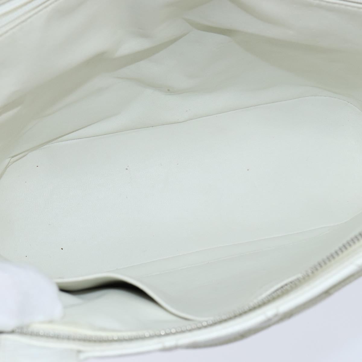 Chanel Vintage CC Zip Around Bowler Bag Quilted Caviar, WHITE, LEATHER, Tote bag