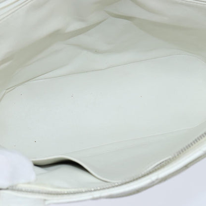 Chanel Vintage CC Zip Around Bowler Bag Quilted Caviar, WHITE, LEATHER, Tote bag
