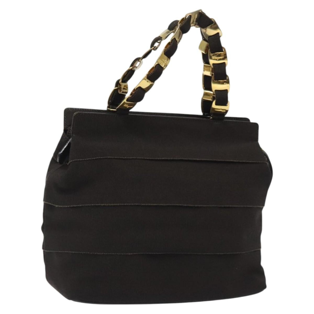 Salvatore Ferragamo Vala Handbag Canvas, BROWN, CANVAS, Handbag