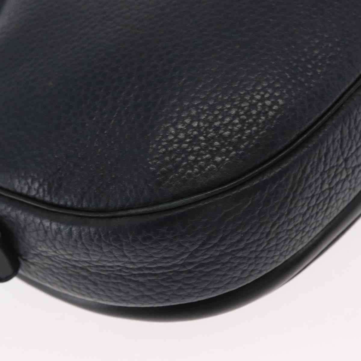 Christian Dior Vintage Shoulder Bag Leather, NAVY, LEATHER, Shoulder bag