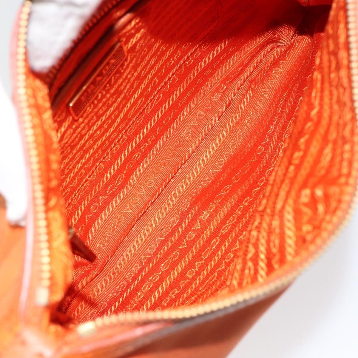 Prada Flat Messenger Tessuto with Leather, Orange, Nylon, Shoulder Bag