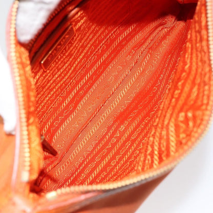 Prada Flat Messenger Tessuto with Leather, Orange, Nylon, Shoulder Bag