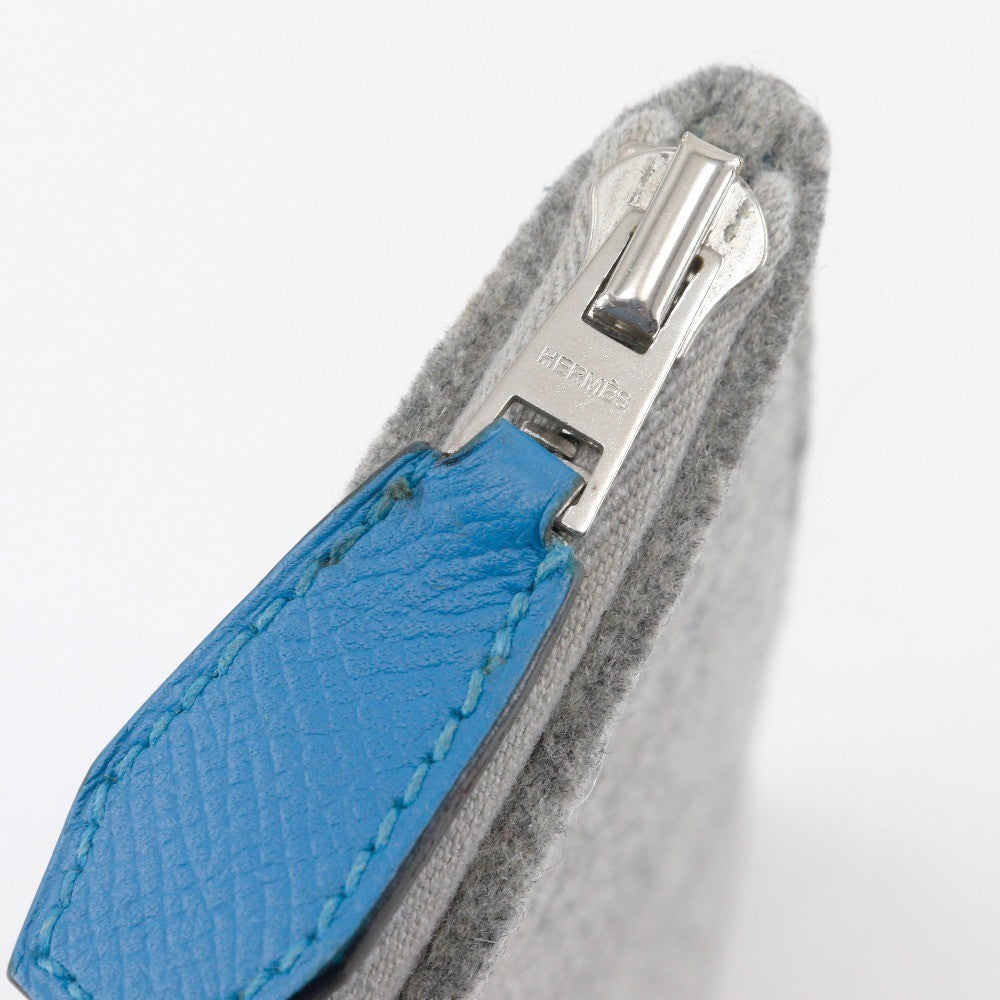 Hermes Toodoo Pouch Epsom and Wool, BLUE, WOOL, Clutche & pouche
