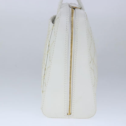 Chanel Surpique Zip Around Satchel Quilted Leather, WHITE, LEATHER, Handbag