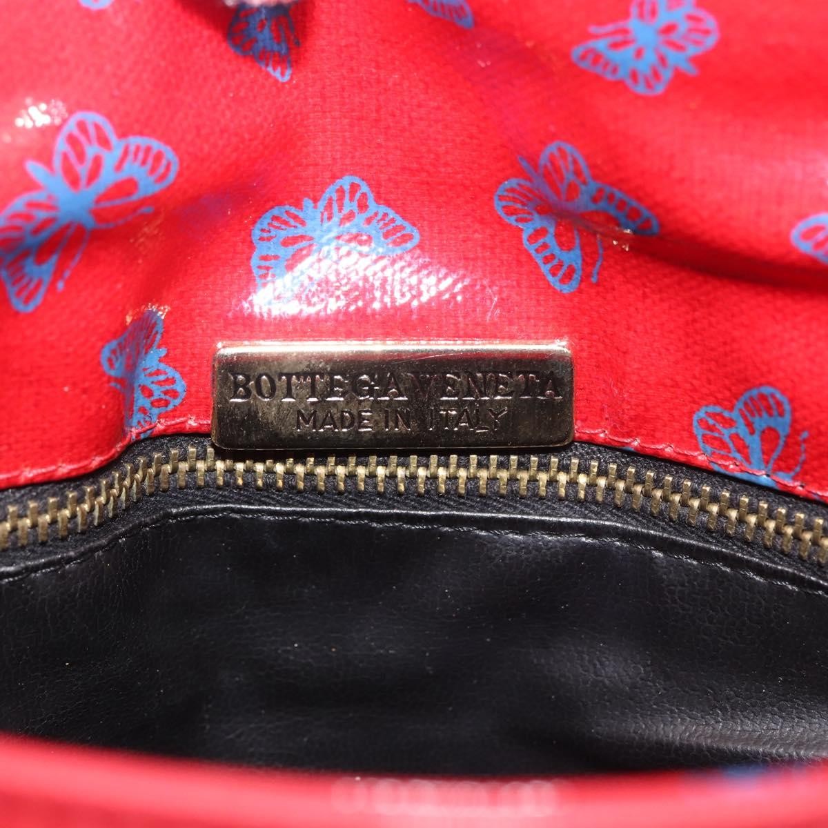 Bottega Veneta Butterfly shoulder bag PVC with Leather, RED, PVC, Shoulder bag