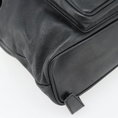 Gucci Vintage Bamboo Backpack Leather, Black, Leather, Backpack