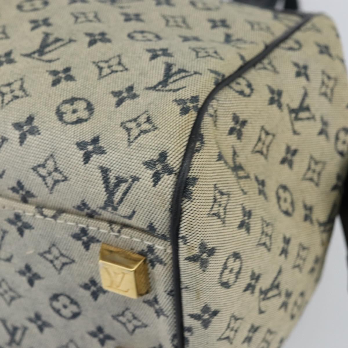 Louis Vuitton Josephine Handbag Mini Lin, BLUE, CANVAS, Handbag