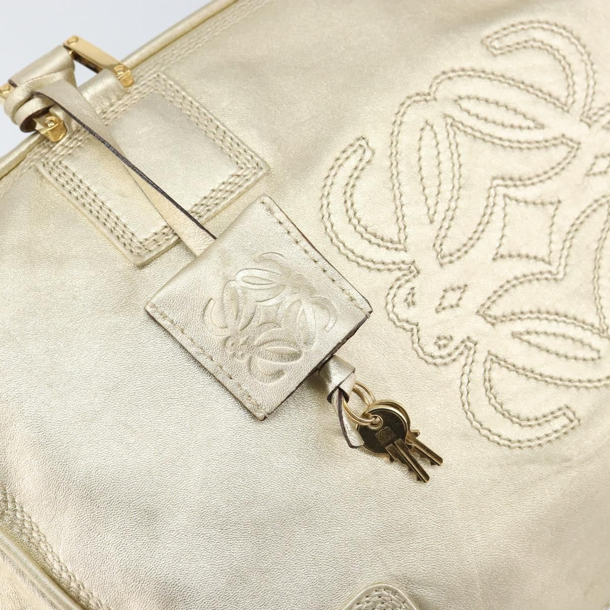 Loewe Amazona Bag Leather, GOLD, LEATHER, Handbag