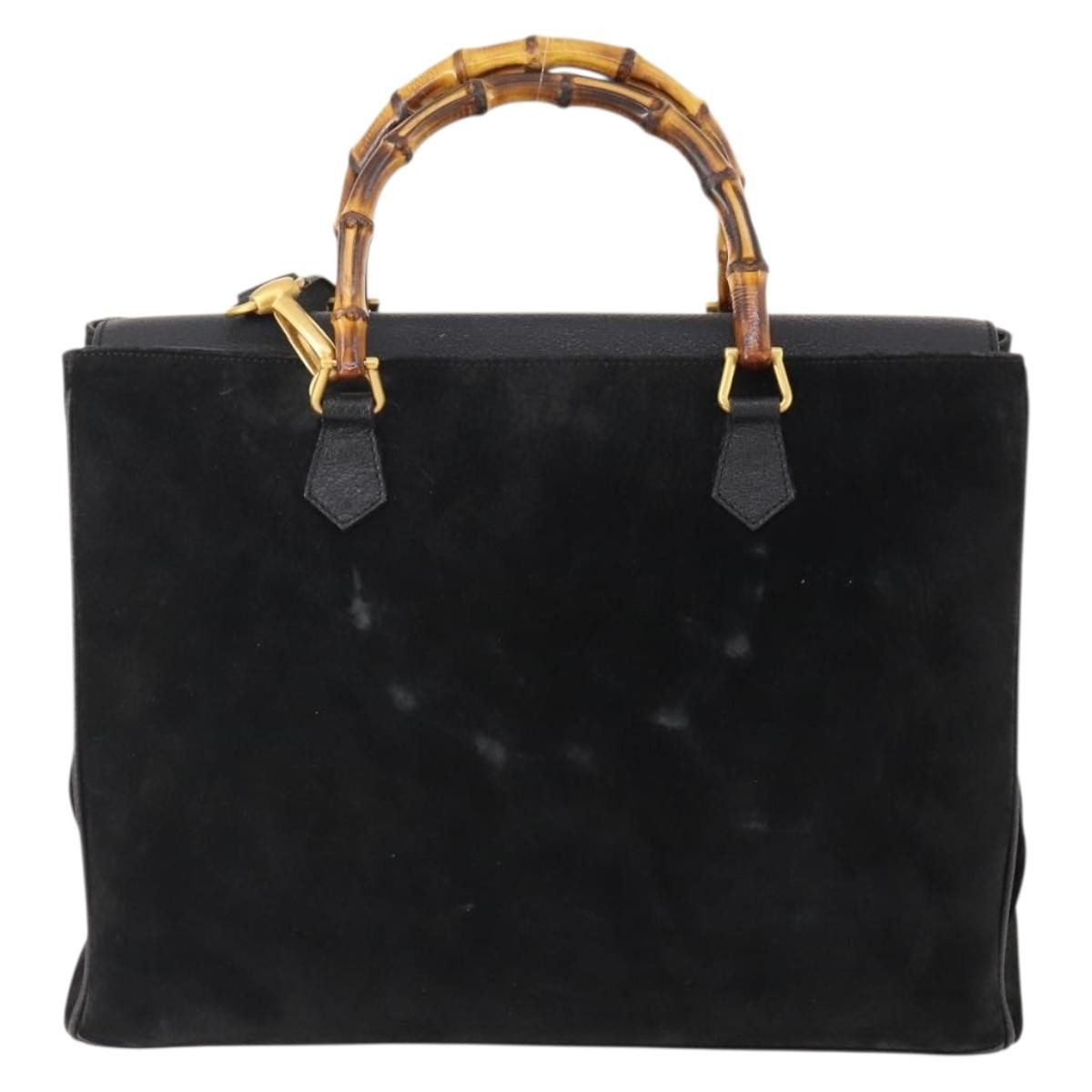 Gucci Bamboo tote bag Suede, Black, Suede, Tote Bag
