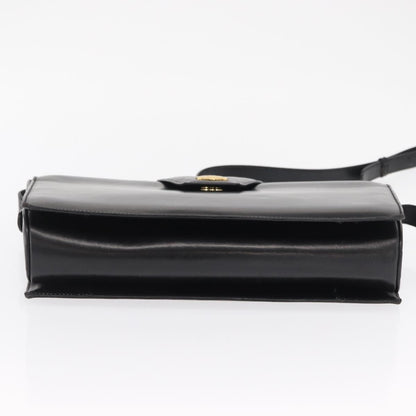 Celine Vintage Shoulder Bag Leather, BLACK, LEATHER, Shoulder bag