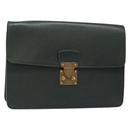 Louis Vuitton Kourad Pouch Taiga, GREEN, LEATHER, Clutche & pouche