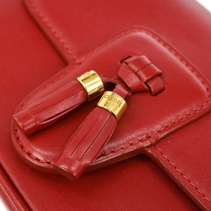 Celine Tassels Bag Leather, RED, LEATHER, Shoulder bag