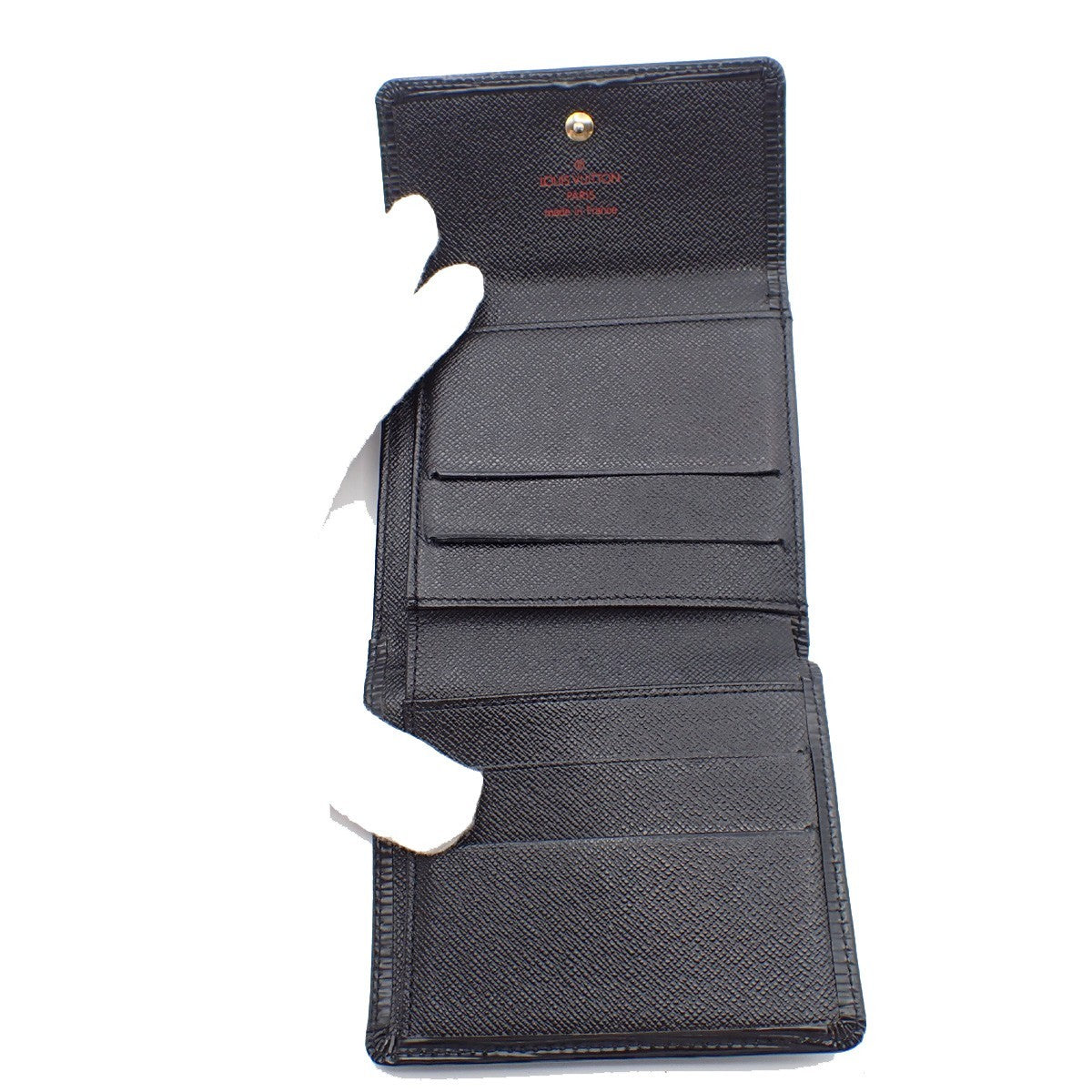Louis Vuitton Porte Monnaie Billet Carte Crédit Leather, BLACK, LEATHER, Wallets