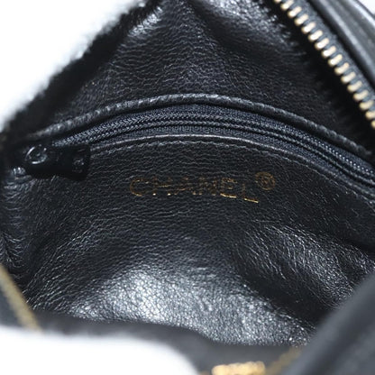 Chanel Vintage Round Tassel Crossbody Bag Quilted Satin, BLACK, SATIN, Shoulder bag