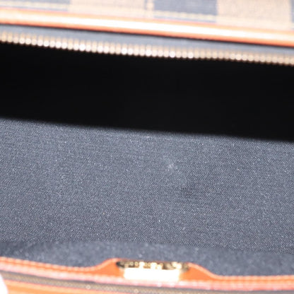 Fendi Vintage Pequin Convertible Boston Bag Coated Canvas, BROWN, CANVAS, Handbag