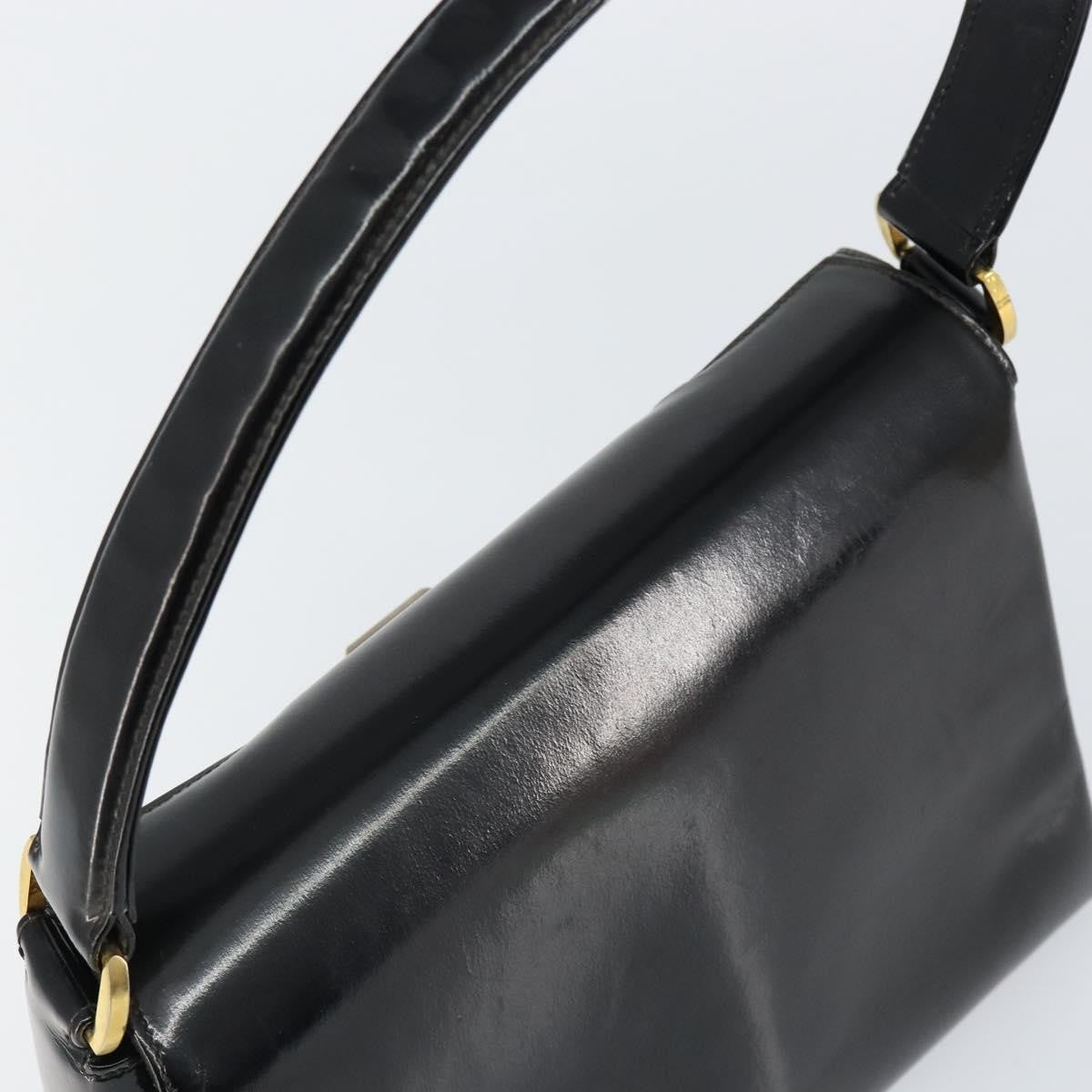 Gucci Vintage Handbag Enamel, BLACK, PATENT_LEATHER, Handbag