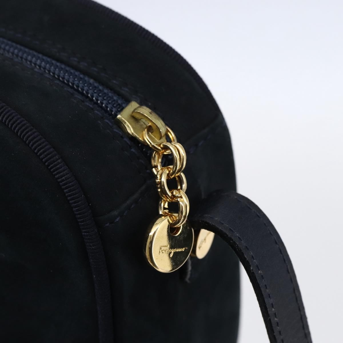 Salvatore Ferragamo Vala Shoulder Bag Leather, NAVY, LEATHER, Shoulder bag
