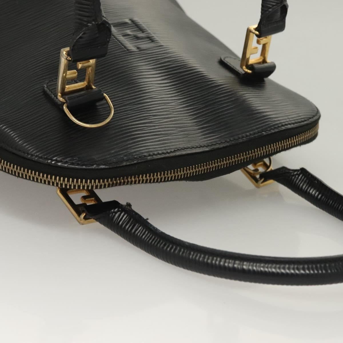 Fendi Vintage Top Handle Dome Bag Leather, BLACK, LEATHER, Handbag