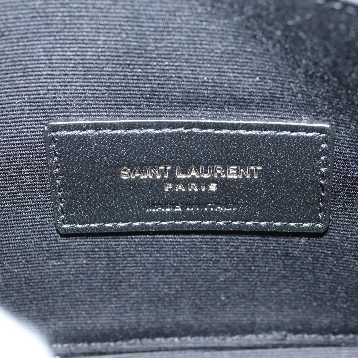 Saint Laurent Classic Monogram Zip Bill Pouch Leather, BLACK, LEATHER, Clutche & pouche