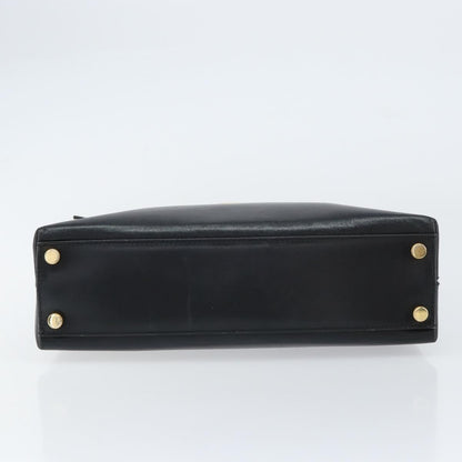 Salvatore Ferragamo Convertible Top Handle Bag Leather, BLACK, LEATHER, Handbag