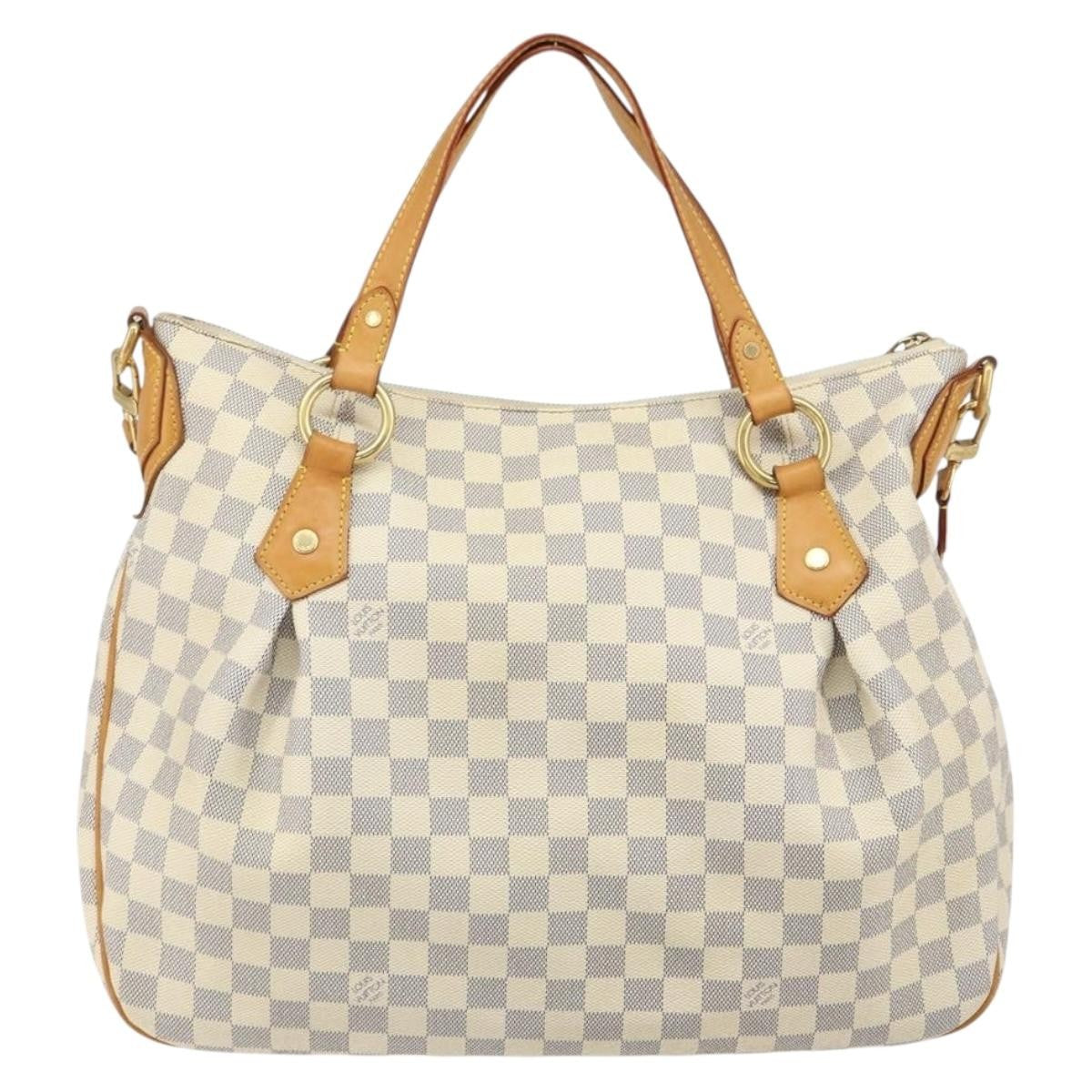 Louis Vuitton Evora Handbag Damier, WHITE, CANVAS, Tote bag
