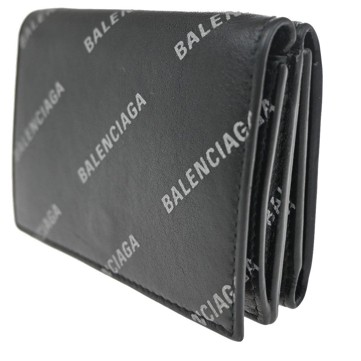 Balenciaga Trifold Wallet Leather, Black, Leather, Wallet