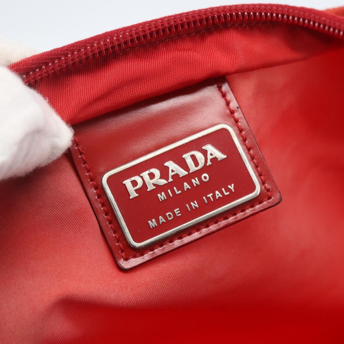 Prada Zip Top Messenger Bag Tessuto, RED, NYLON, Shoulder bag