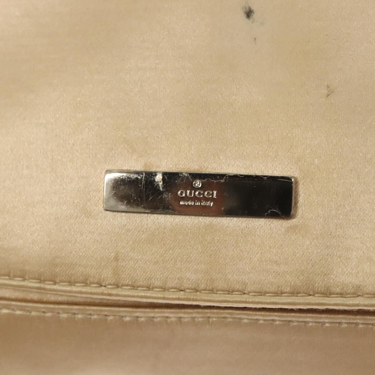 Gucci Chain Flap Shoulder Bag Satin, BEIGE, GOLD, Shoulder bag