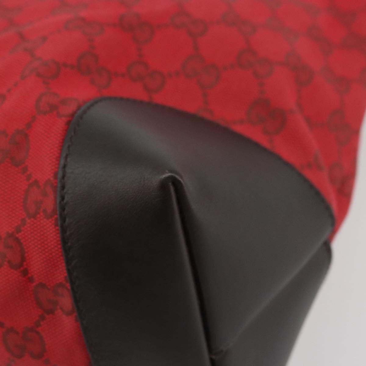 Gucci Original Zip Tote GG Canvas with Leather, Red, Canvas, Tote Bag